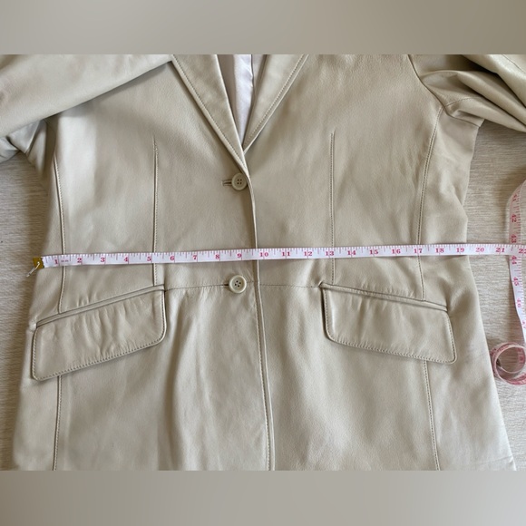 Pamela McCoy Leather Jacket Cream Size Large - Picture 11 of 16